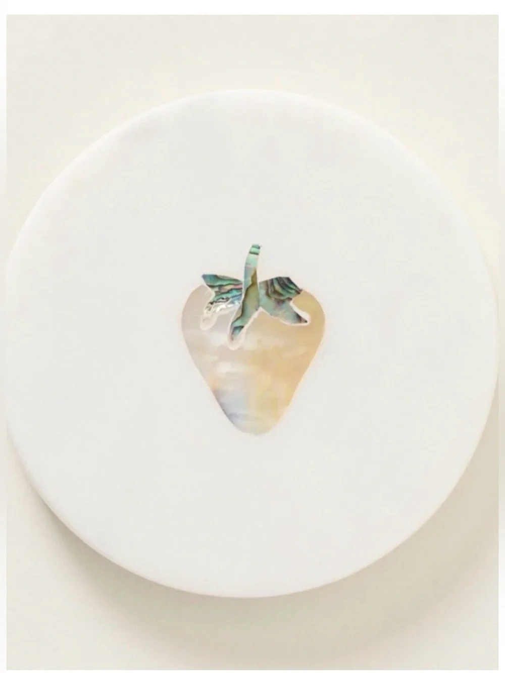 NIB Anthropologie Briar Marble Strawberry Coaster